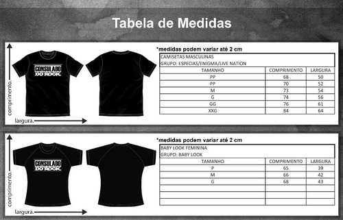 tabela de medidas